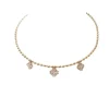 Collier boules rigide et trèfles en or rose et diamants