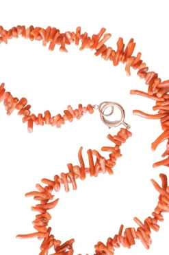 Collier branche corail fermoir or rose