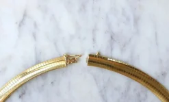 Collier cable en Or Jaune, maille oméga