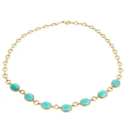 Collier cabochons turquoises