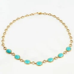 Collier cabochons turquoises