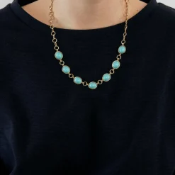 Collier cabochons turquoises