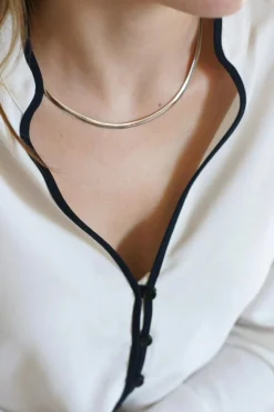 Collier Câble 2 Ors réversible maille oméga