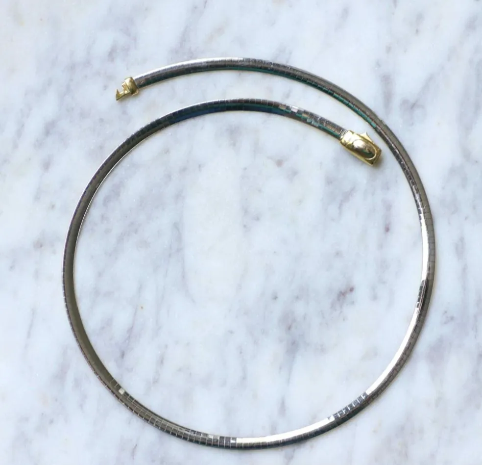 Collier Câble 2 Ors réversible maille oméga