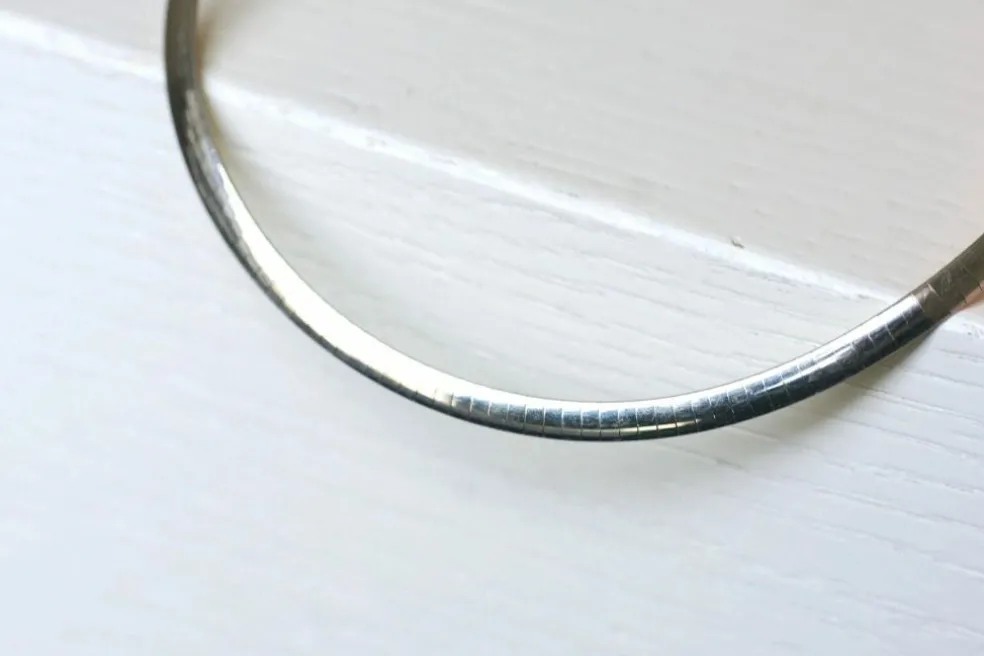 Collier Câble 2 Ors réversible maille oméga