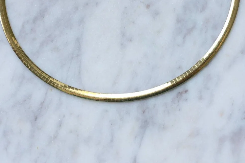 Collier Câble 2 Ors réversible maille oméga