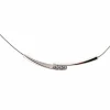 Collier câble or blanc et trilogie de diamants