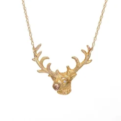 Collier cerf diamants