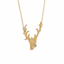 Collier cerf diamants