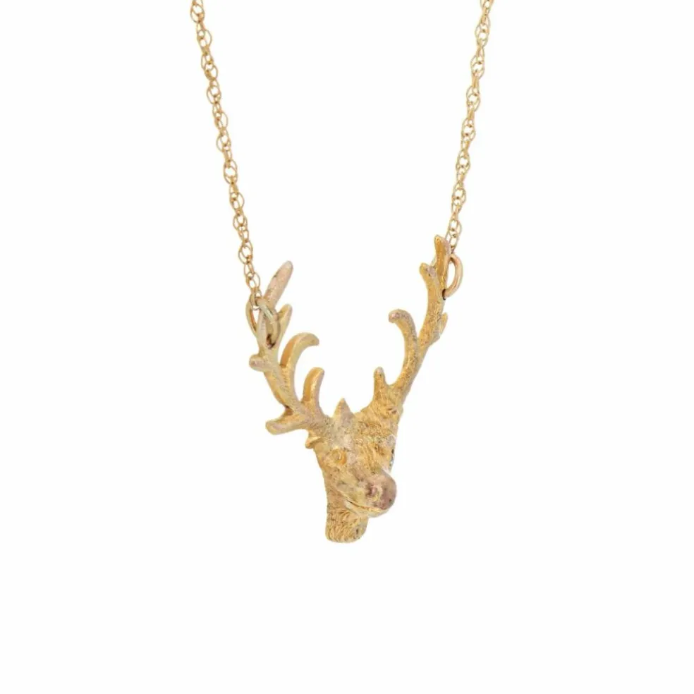 Collier cerf diamants