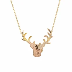 Collier cerf diamants