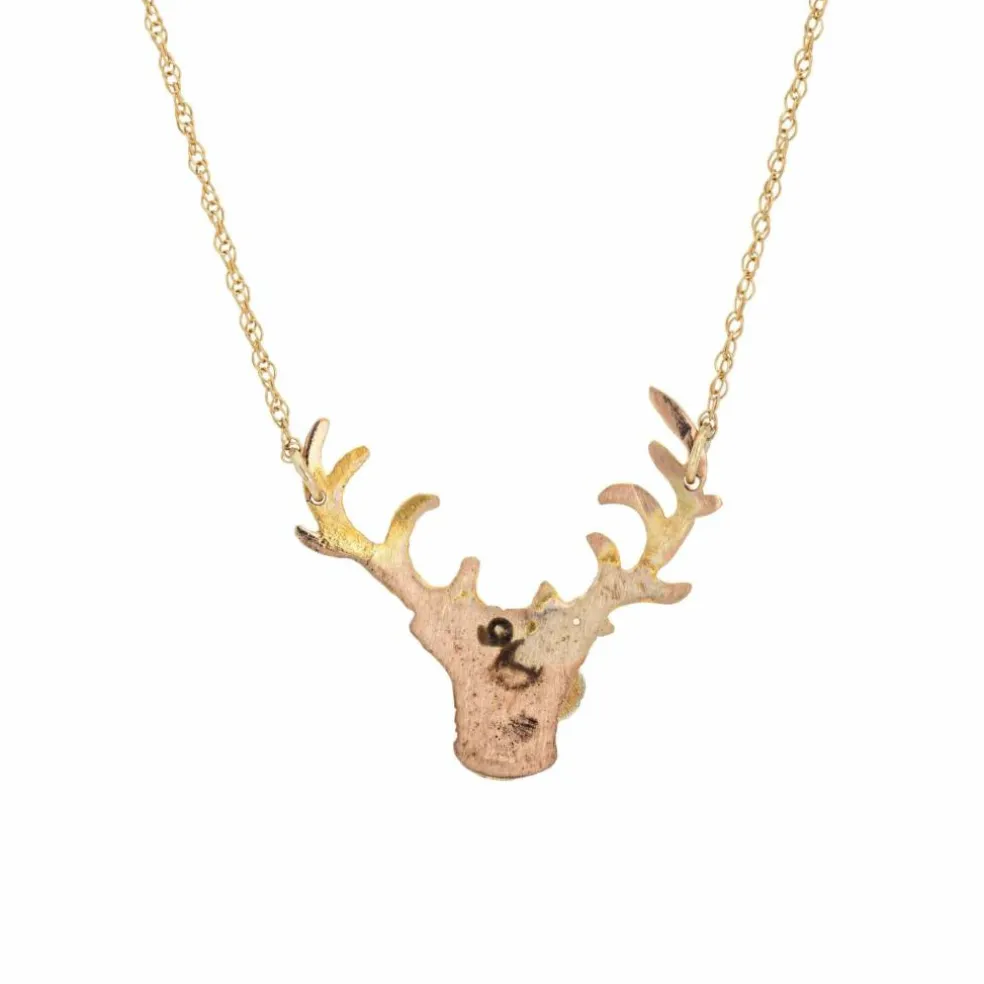 Collier cerf diamants