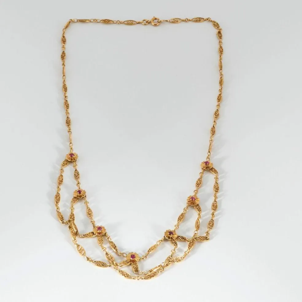 Collier chaine filigrane or jaune