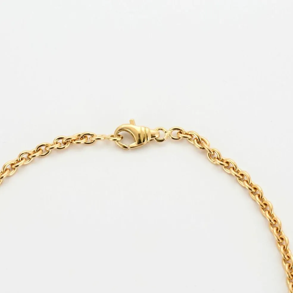Collier chaine maille jaseron Pleine or jaune