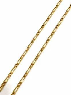 COLLIER CHAINE OR JAUNE MAILLE ALTERNEE