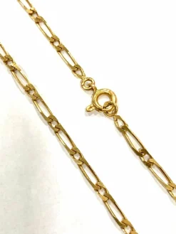 COLLIER CHAINE OR JAUNE MAILLE ALTERNEE