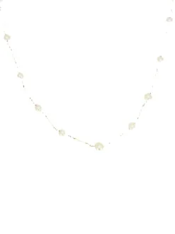Collier chaine vintage batons or jaune perles