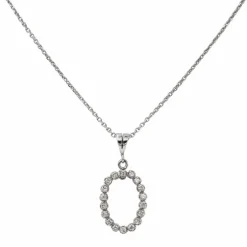 Collier Chaîne + pendentif Or blanc Diamant