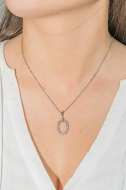 Collier Chaîne + pendentif Or blanc Diamant