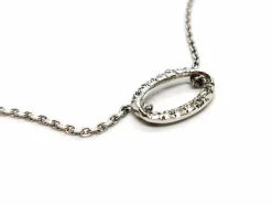 Collier Chaîne + pendentif Or blanc Diamant