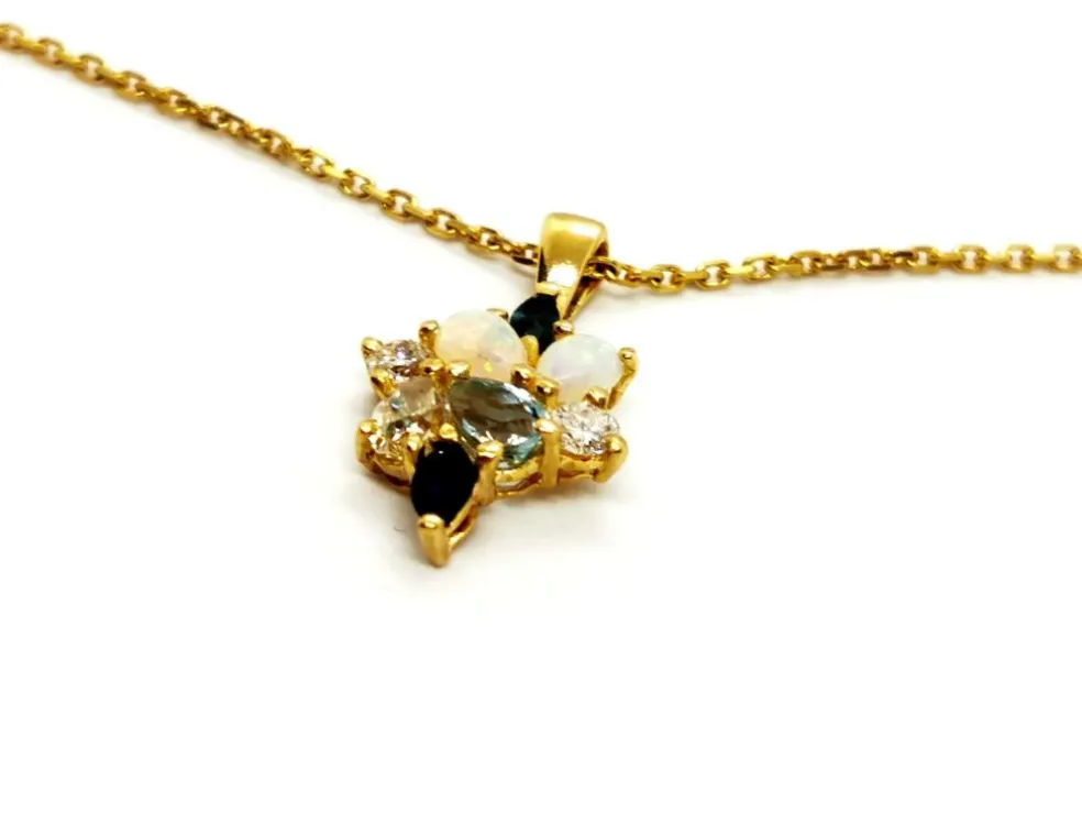Collier Chaîne + pendentif Or jaune Opale