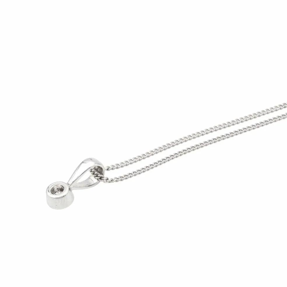 Collier Chaîne + pendentif Or blanc Diamant
