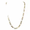 Collier chaîne maille figaro alternée en or jaune