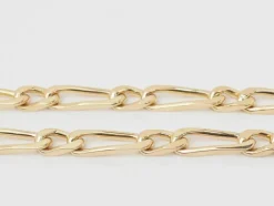 Collier chaîne maille figaro alternée en or jaune