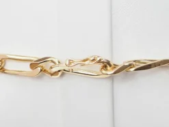 Collier chaîne maille figaro alternée en or jaune
