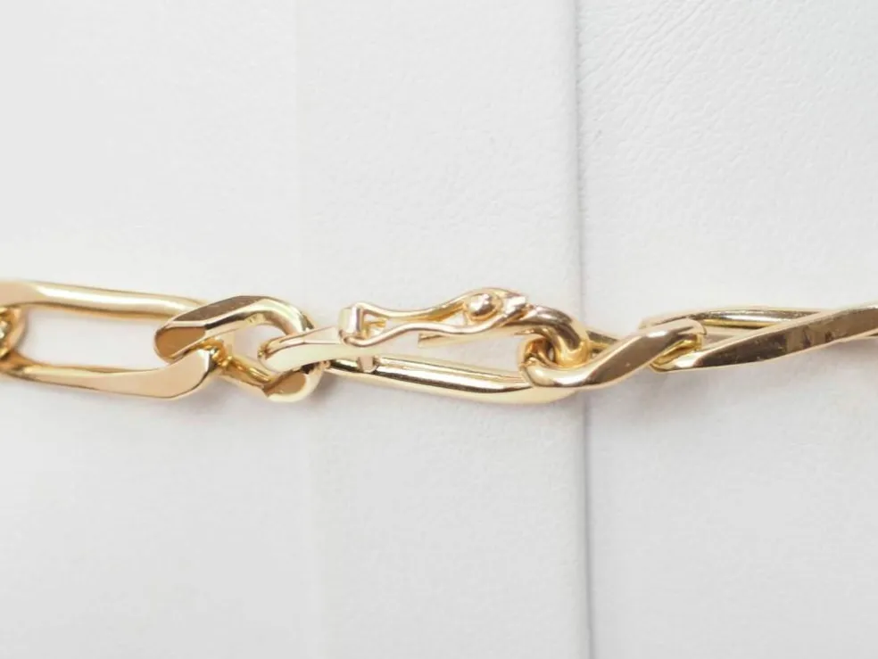 Collier chaîne maille figaro alternée en or jaune