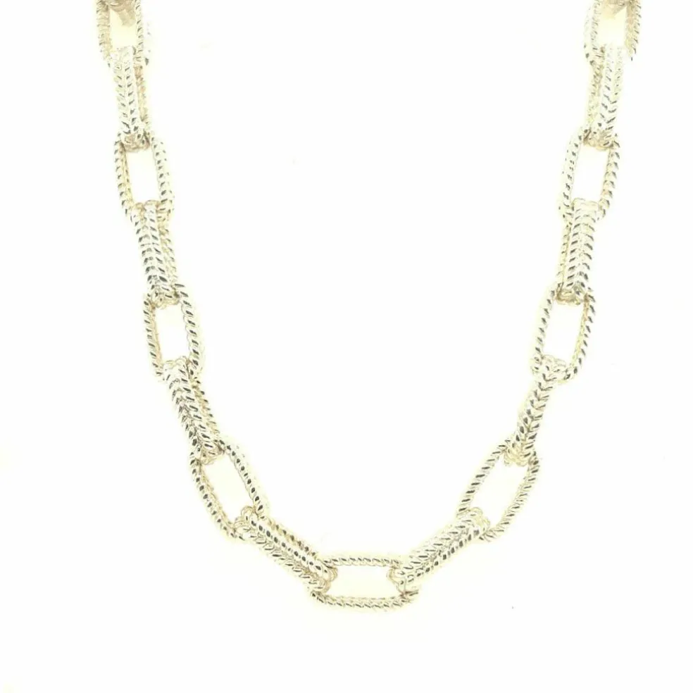 Collier chaîne mailles tressées argent