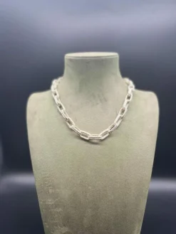 Collier chaîne mailles tressées argent