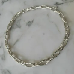 Collier chaîne mailles tressées argent