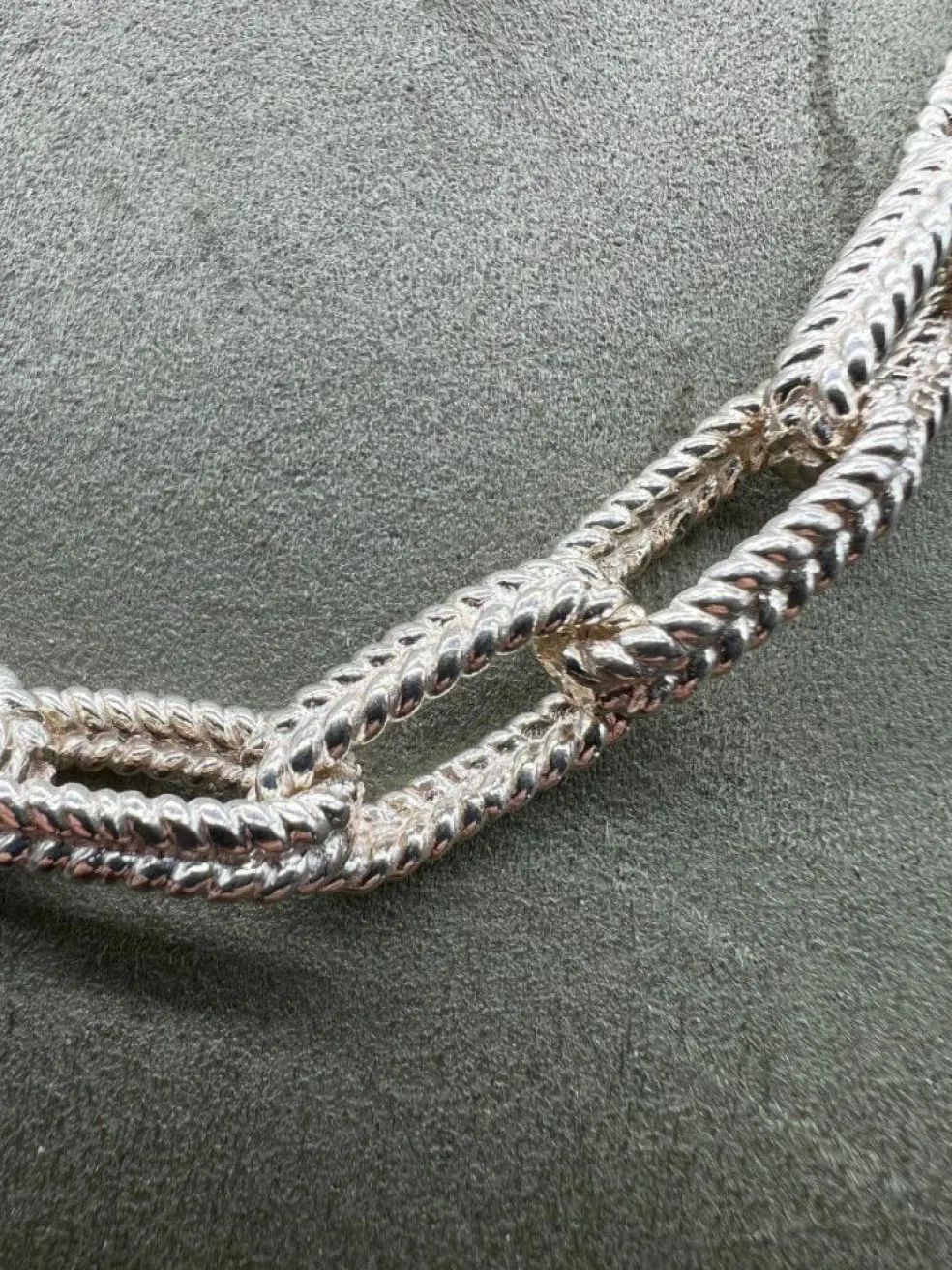Collier chaîne mailles tressées argent