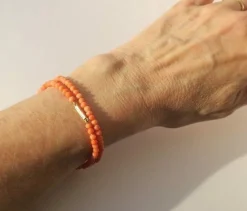 Collier choker 19e siècle corail or rose