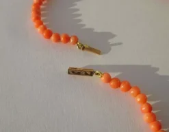 Collier choker 19e siècle corail or rose