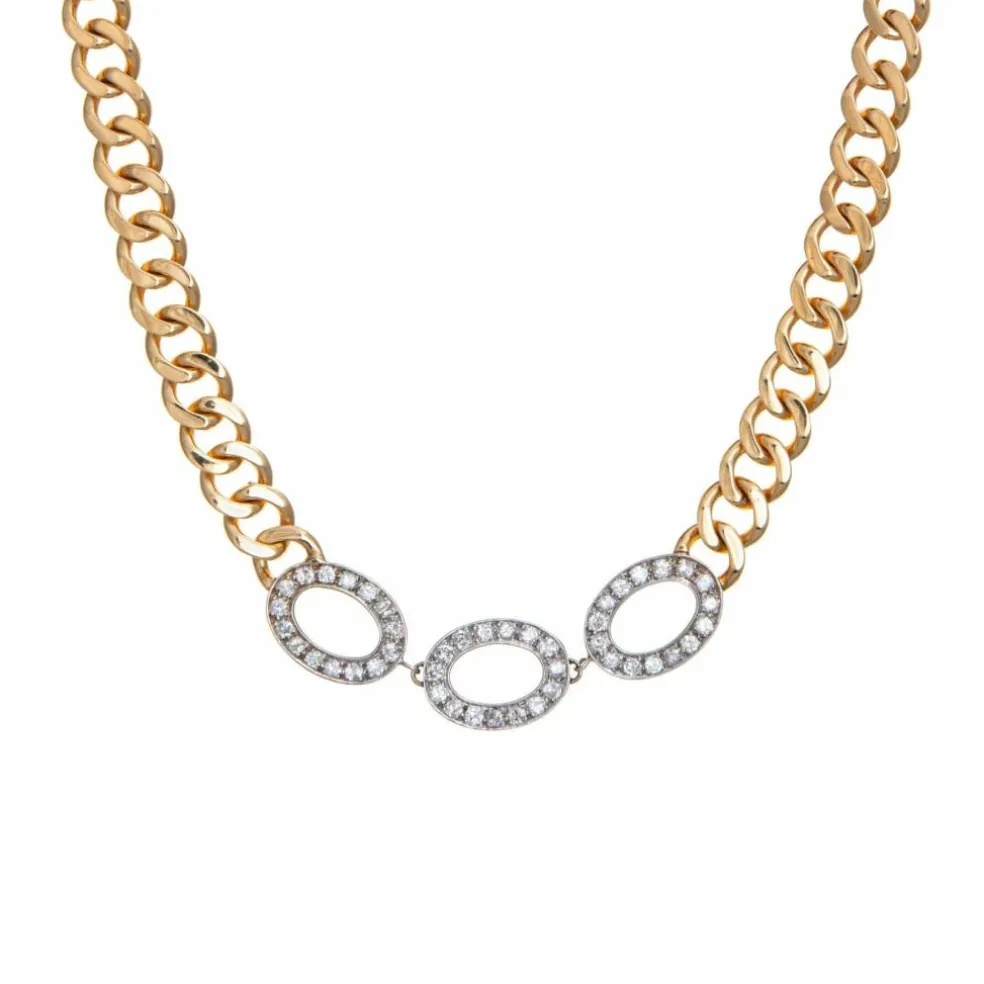 Collier Choker or jaune Diamants