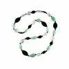 Collier chrysoprase, cristal de roche, jais, onyx