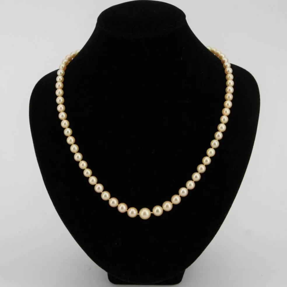 Collier chute de perles de culture dorées