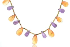 Collier citrine et améthyste en or jaune