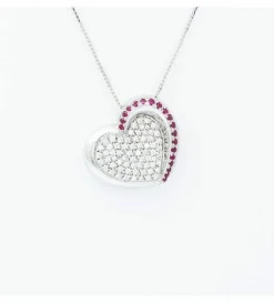 Collier Coeur - Diamants & Rubis