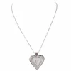 Collier coeur en or blanc et diamants