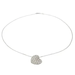 Collier Coeur Or blanc Diamant