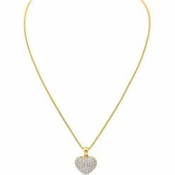 Collier Coeur Or jaune, Or blanc Diamant