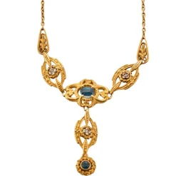 Collier collerette Diamants Saphirs