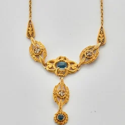 Collier collerette Diamants Saphirs