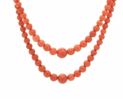 Collier corail de Sardaigne double rang