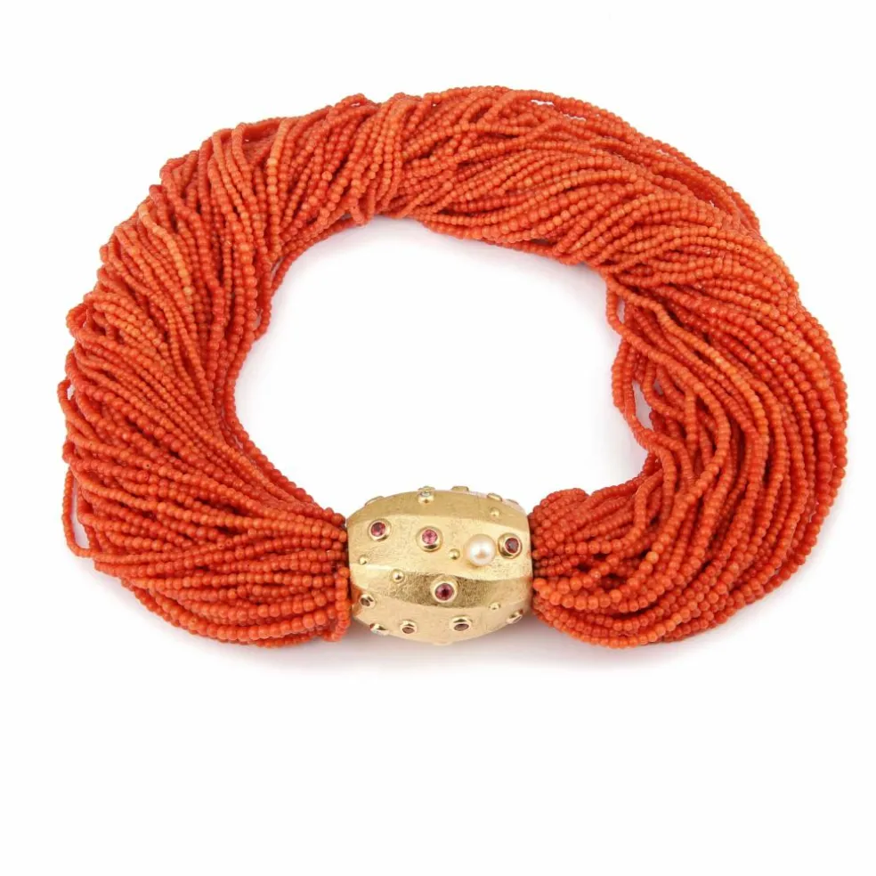 Collier Corail Torsadé Or Jaune