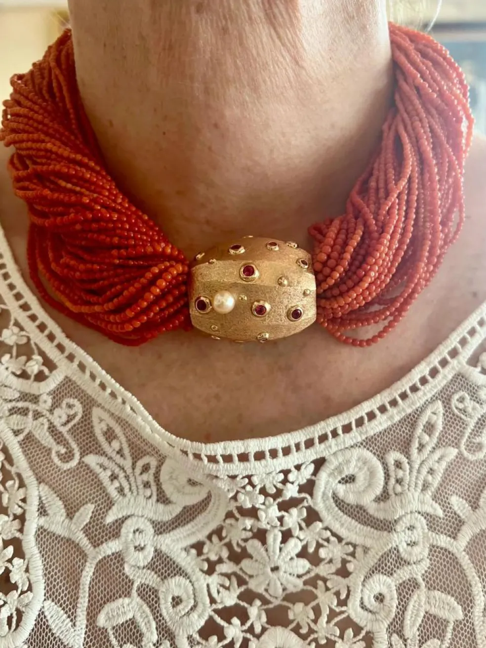 Collier Corail Torsadé Or Jaune