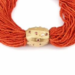 Collier Corail Torsadé Or Jaune